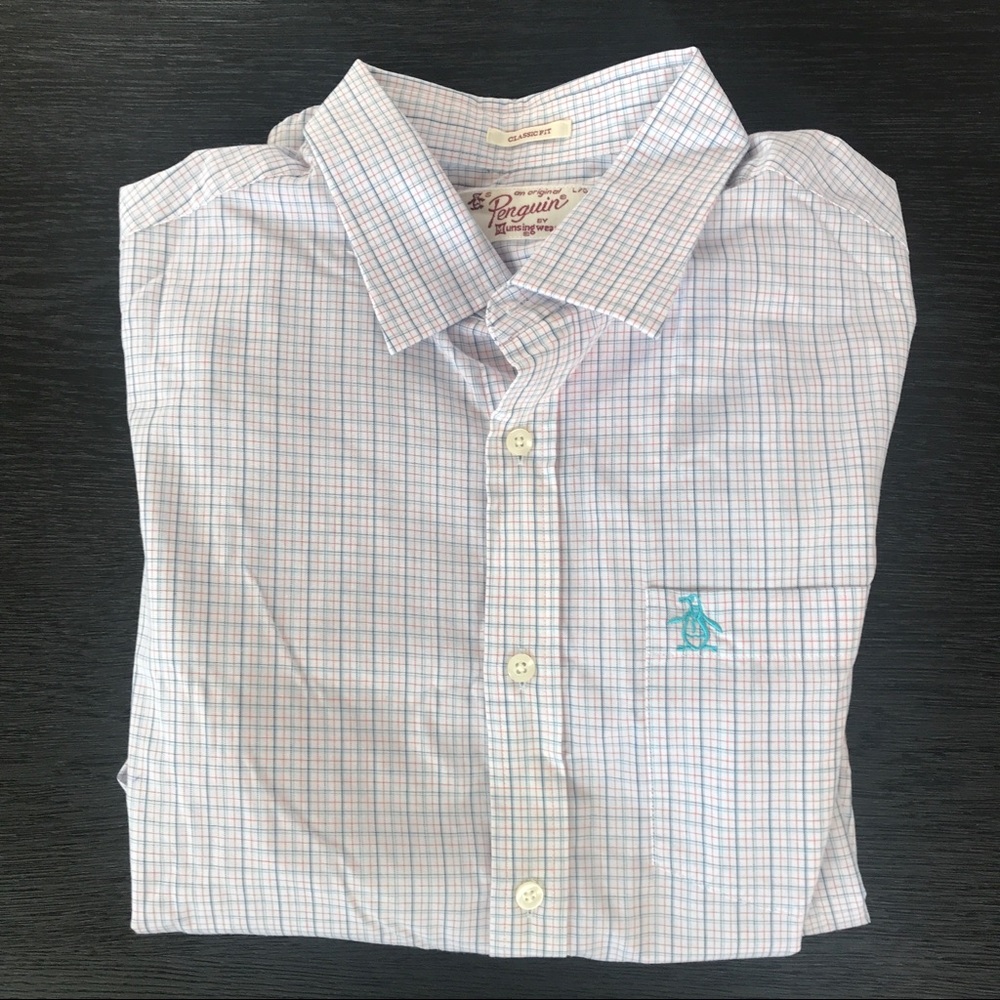 NWT Penguin Men’s Long Sleeved Collared Shirt - L